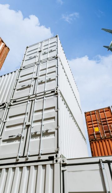 industrial port with containers