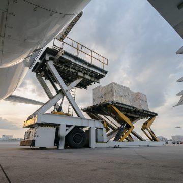 loading cargo plane outside air freight logistic